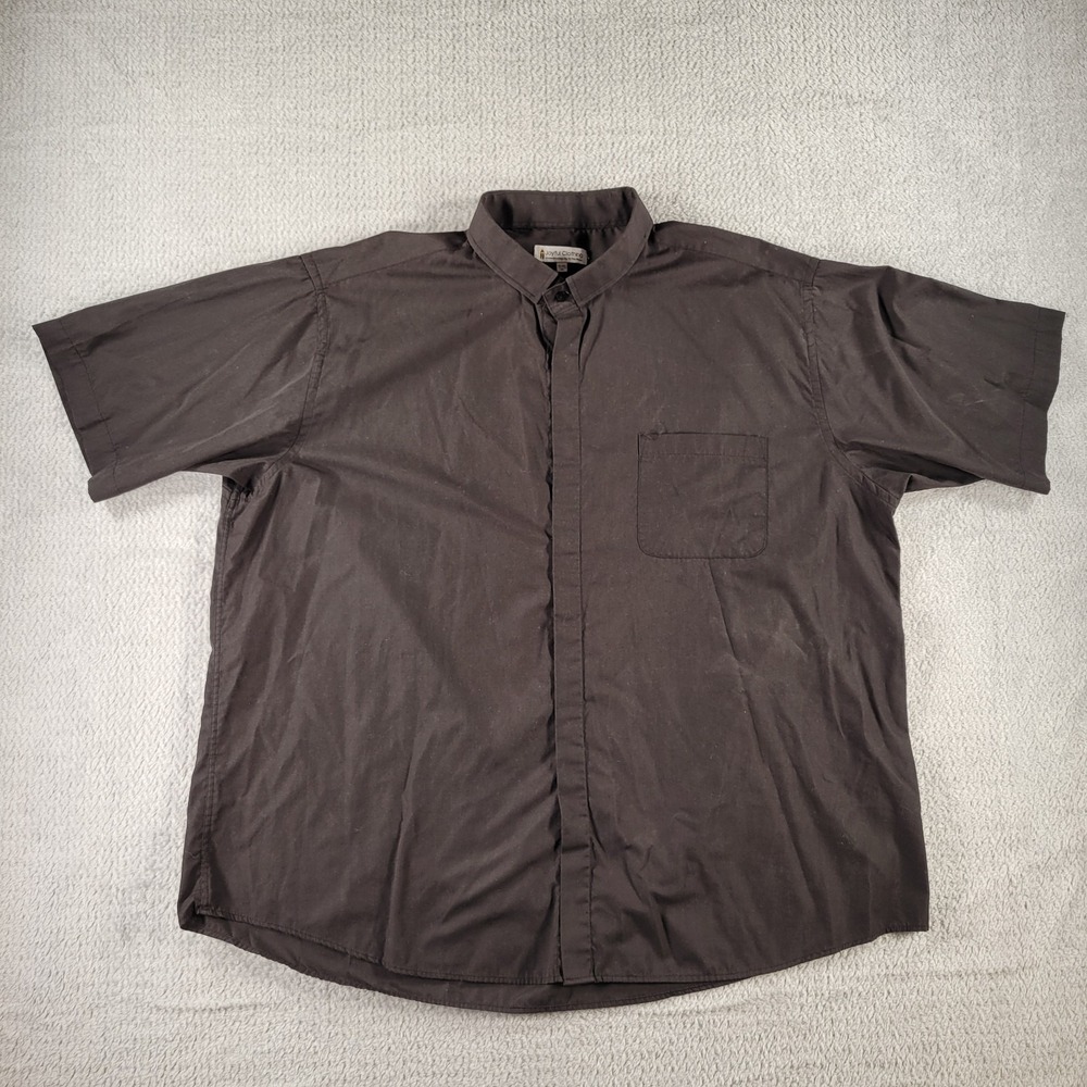 Joyful Clothing black hidden button short sleeve dress shirt size 19-19 1/2 SS